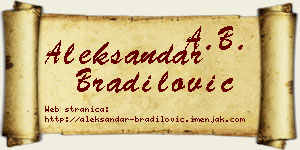 Aleksandar Bradilović vizit kartica